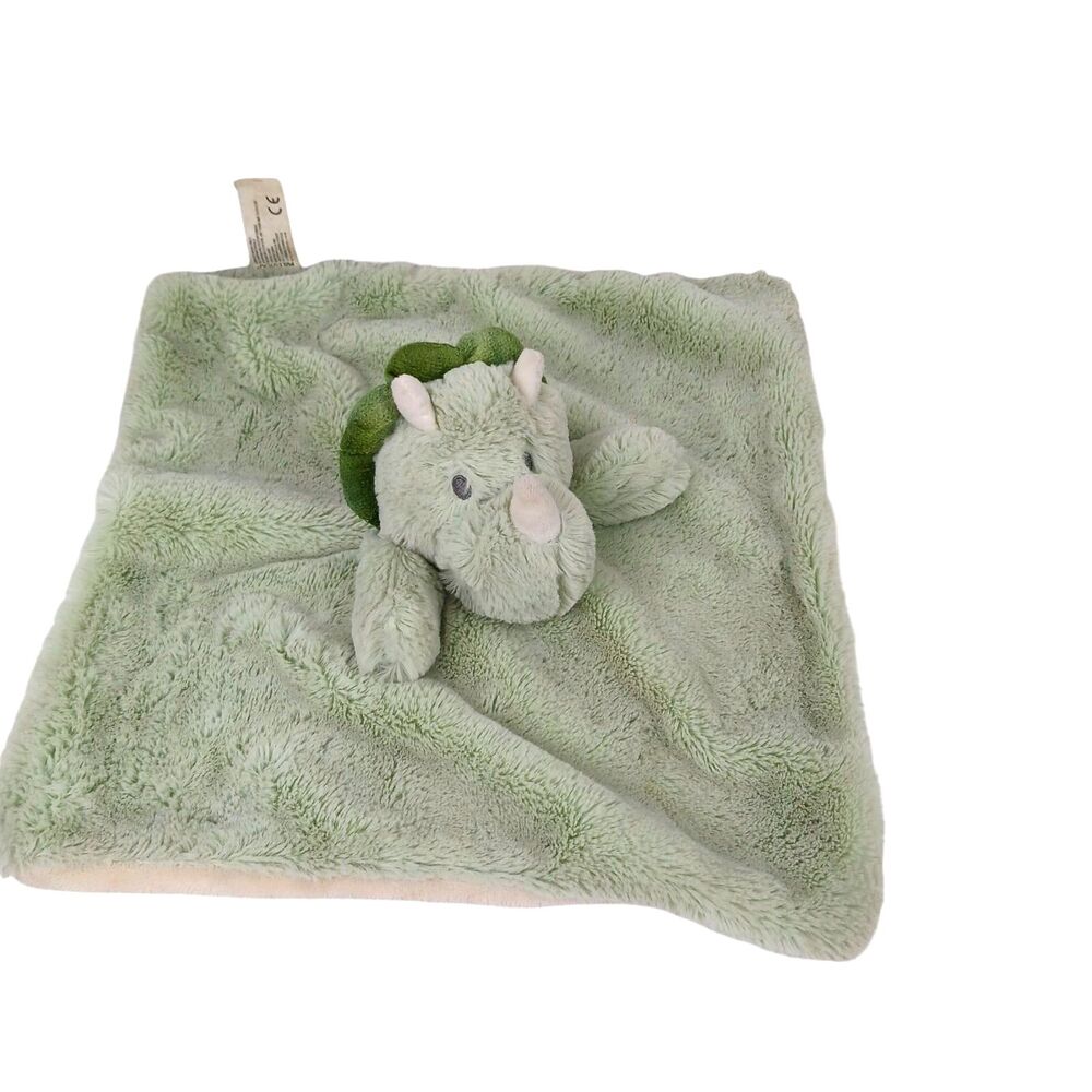 Kelly Toys Green Triceratops Dinosaur Security Blanket Lovey Crib Toy 14"